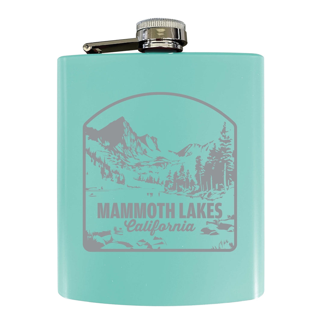 Mammoth Lakes California Souvenir 7 oz Engraved Steel Flask Matte Finish Image 3