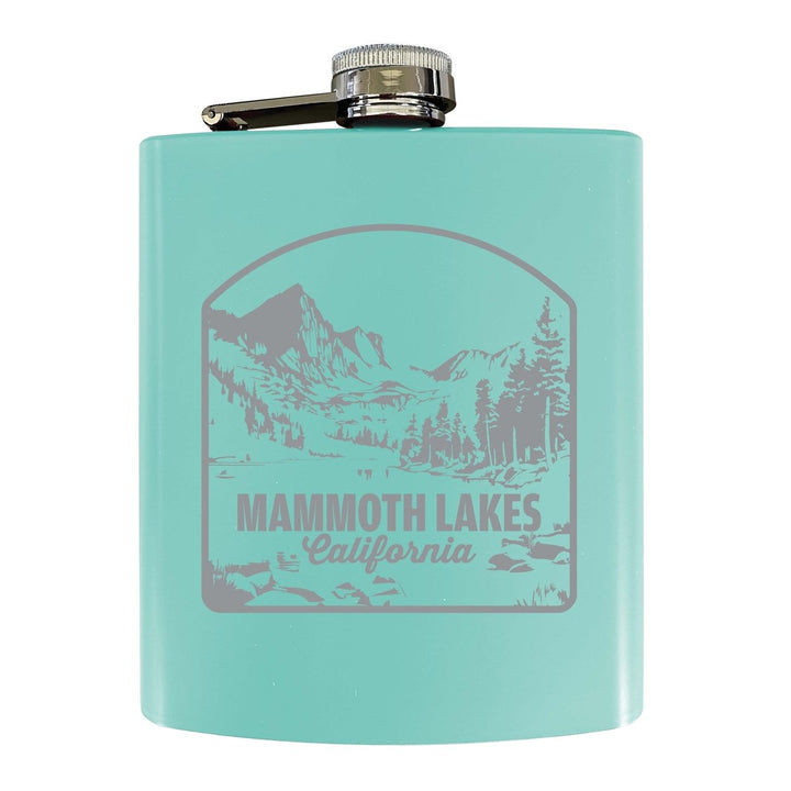 Mammoth Lakes California Souvenir 7 oz Engraved Steel Flask Matte Finish Image 1