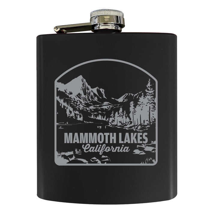 Mammoth Lakes California Souvenir 7 oz Engraved Steel Flask Matte Finish Image 4