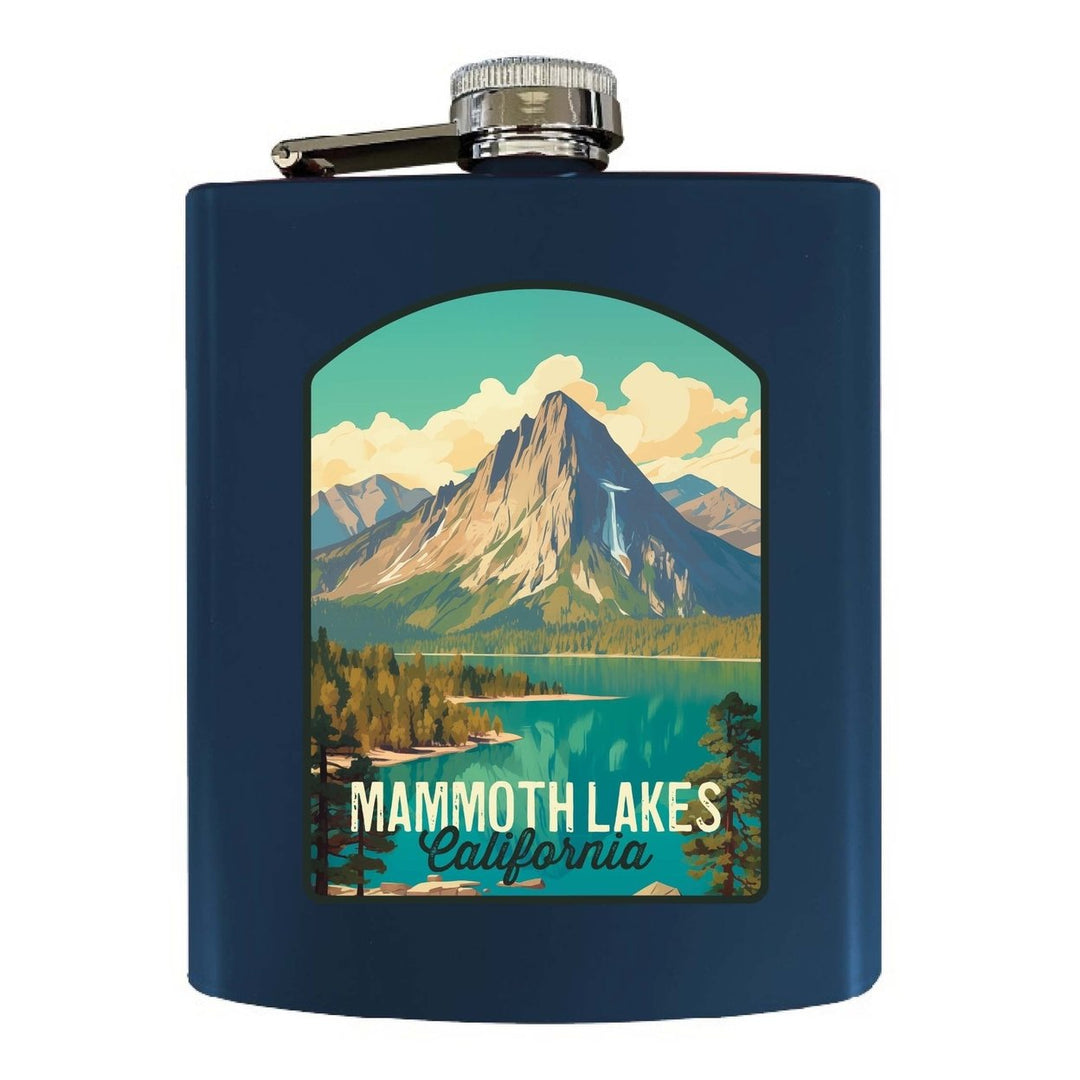 Mammoth Lakes California Design A Souvenir 7 oz Steel Flask Matte Finish Image 1