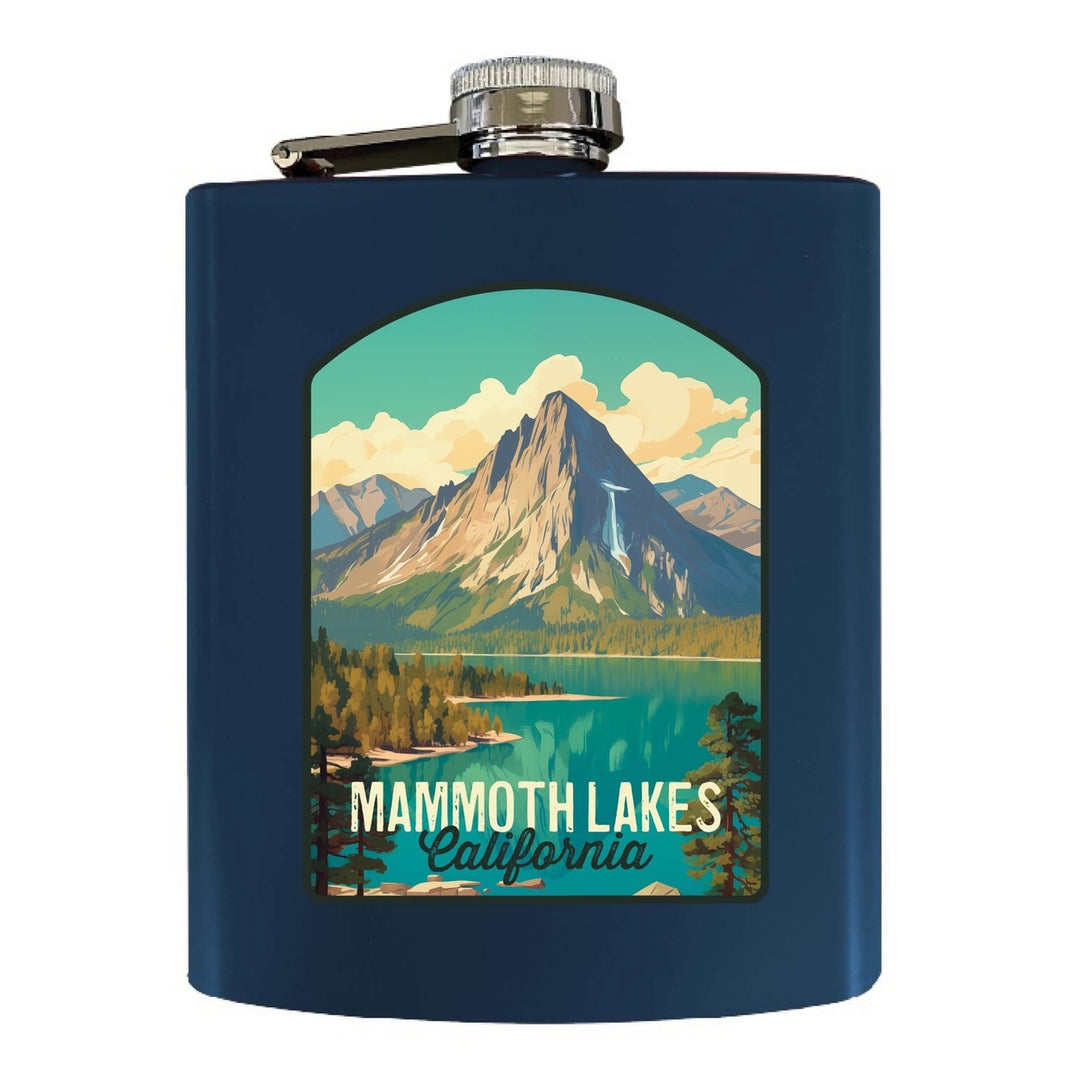 Mammoth Lakes California Design A Souvenir 7 oz Steel Flask Matte Finish Image 3