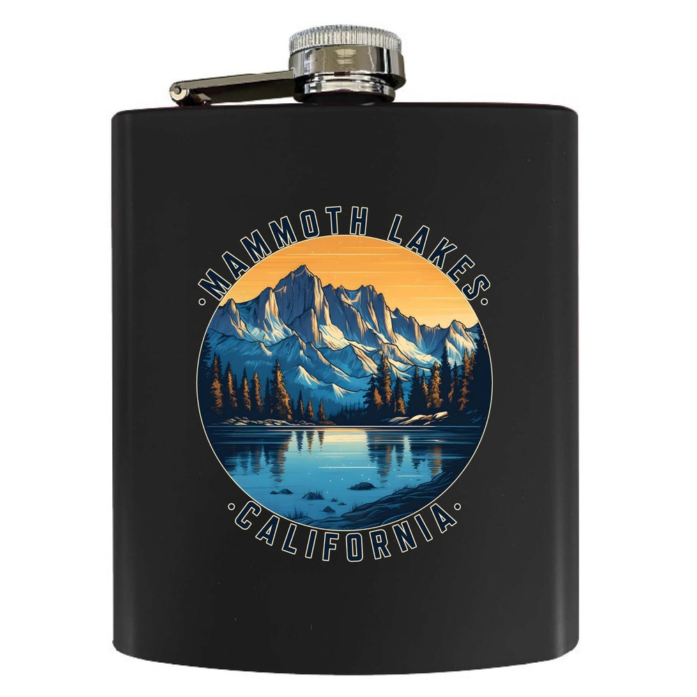 Mammoth Lakes California Design B Souvenir 7 oz Steel Flask Matte Finish Image 2