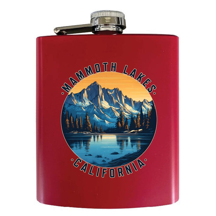 Mammoth Lakes California Design B Souvenir 7 oz Steel Flask Matte Finish Image 3