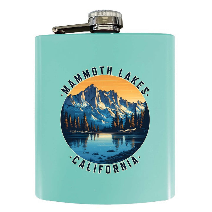 Mammoth Lakes California Design B Souvenir 7 oz Steel Flask Matte Finish Image 4