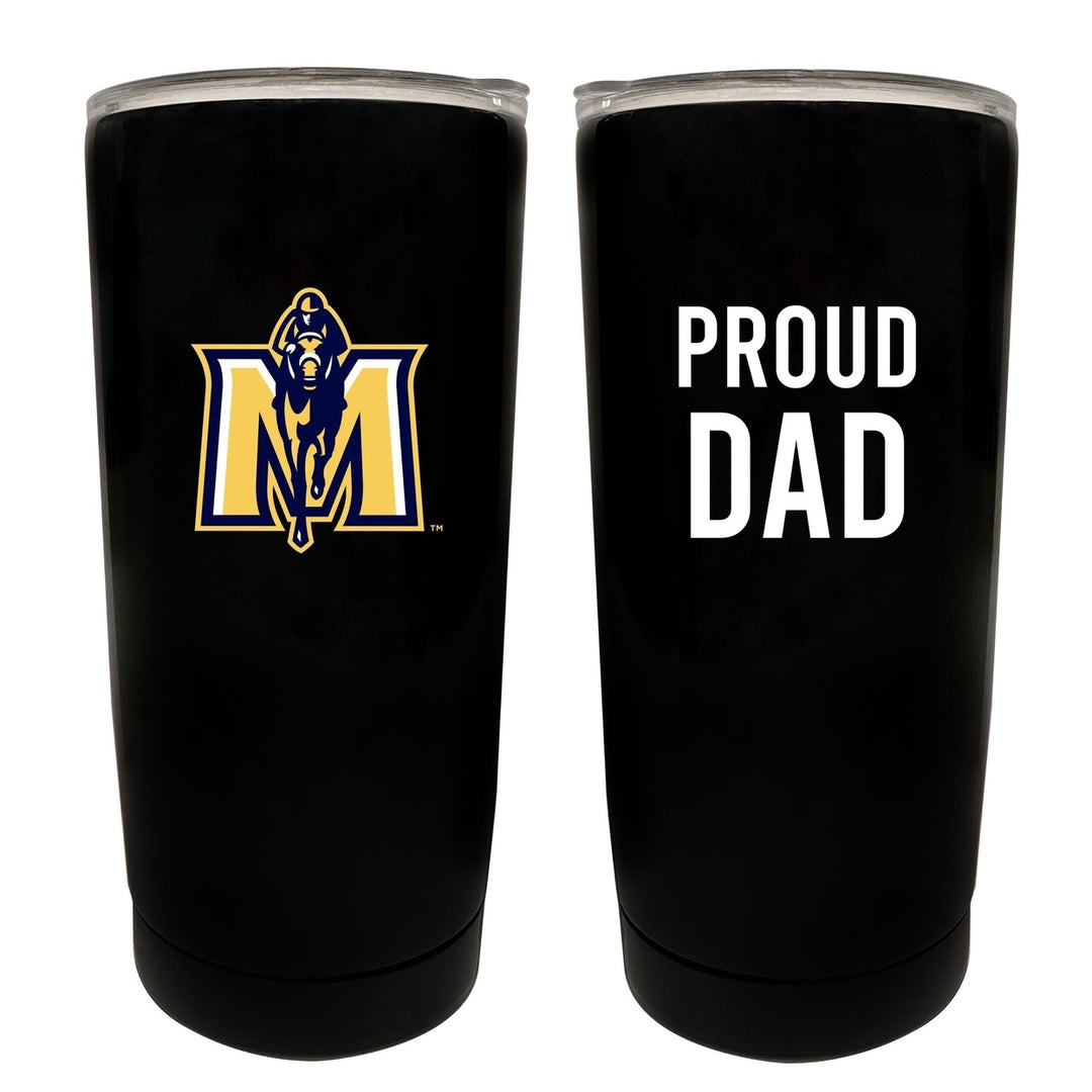 Murray State University NCAA Insulated Tumbler - 16oz Stainless Steel Travel Mug Proud Dad Design Black Image 1