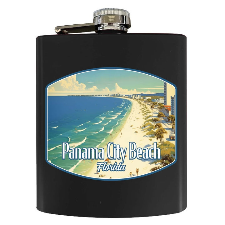 Panama City Beach Florida Design A Souvenir 7 oz Steel Flask Matte Finish Image 4