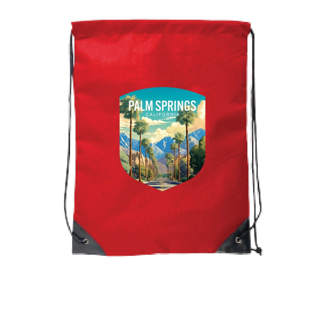 Palm Springs California Design A Souvenir Cinch Bag with Drawstring Backpack Image 3