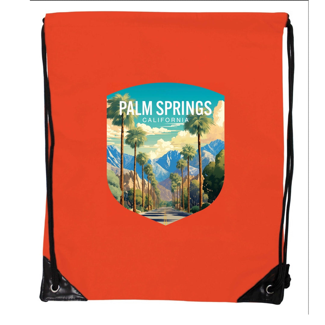 Palm Springs California Design A Souvenir Cinch Bag with Drawstring Backpack Image 4