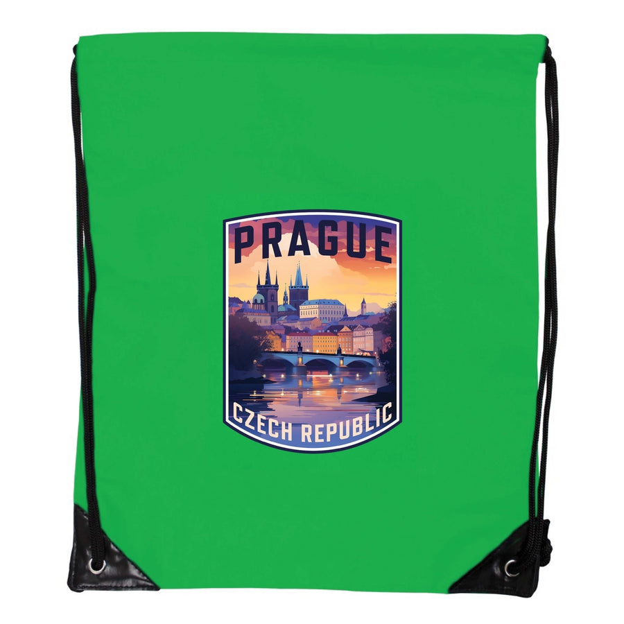 Prague Czech Republic Design B Souvenir Cinch Bag with Drawstring Backpack Image 1