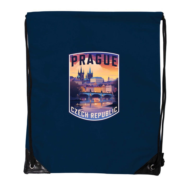 Prague Czech Republic Design B Souvenir Cinch Bag with Drawstring Backpack Image 3