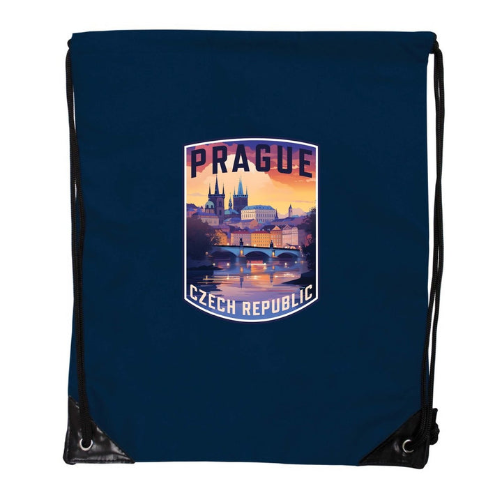 Prague Czech Republic Design B Souvenir Cinch Bag with Drawstring Backpack Image 1