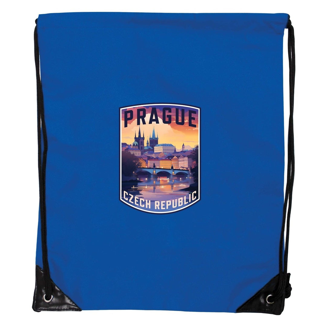 Prague Czech Republic Design B Souvenir Cinch Bag with Drawstring Backpack Image 4