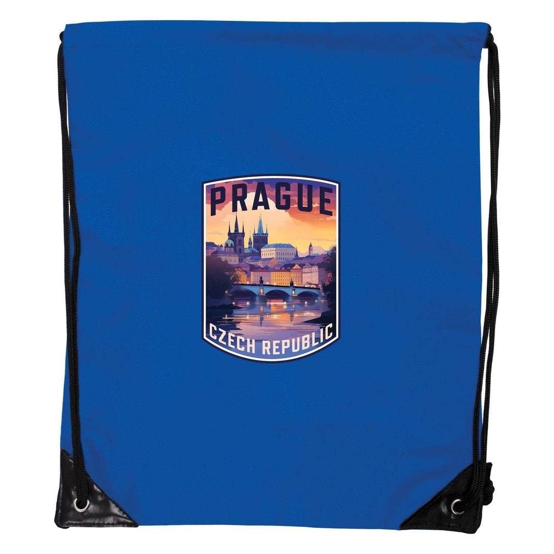 Prague Czech Republic Design B Souvenir Cinch Bag with Drawstring Backpack Image 1