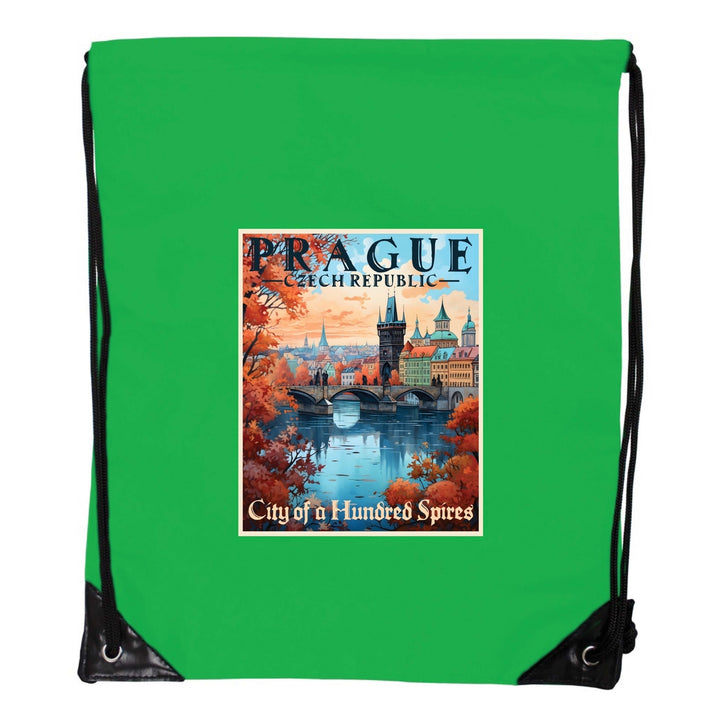 Prague Czech Republic Design A Souvenir Cinch Bag with Drawstring Backpack Image 3