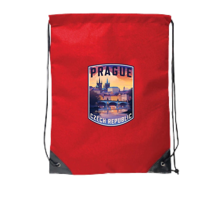 Prague Czech Republic Design B Souvenir Cinch Bag with Drawstring Backpack Image 1