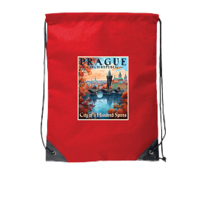 Prague Czech Republic Design A Souvenir Cinch Bag with Drawstring Backpack Image 4