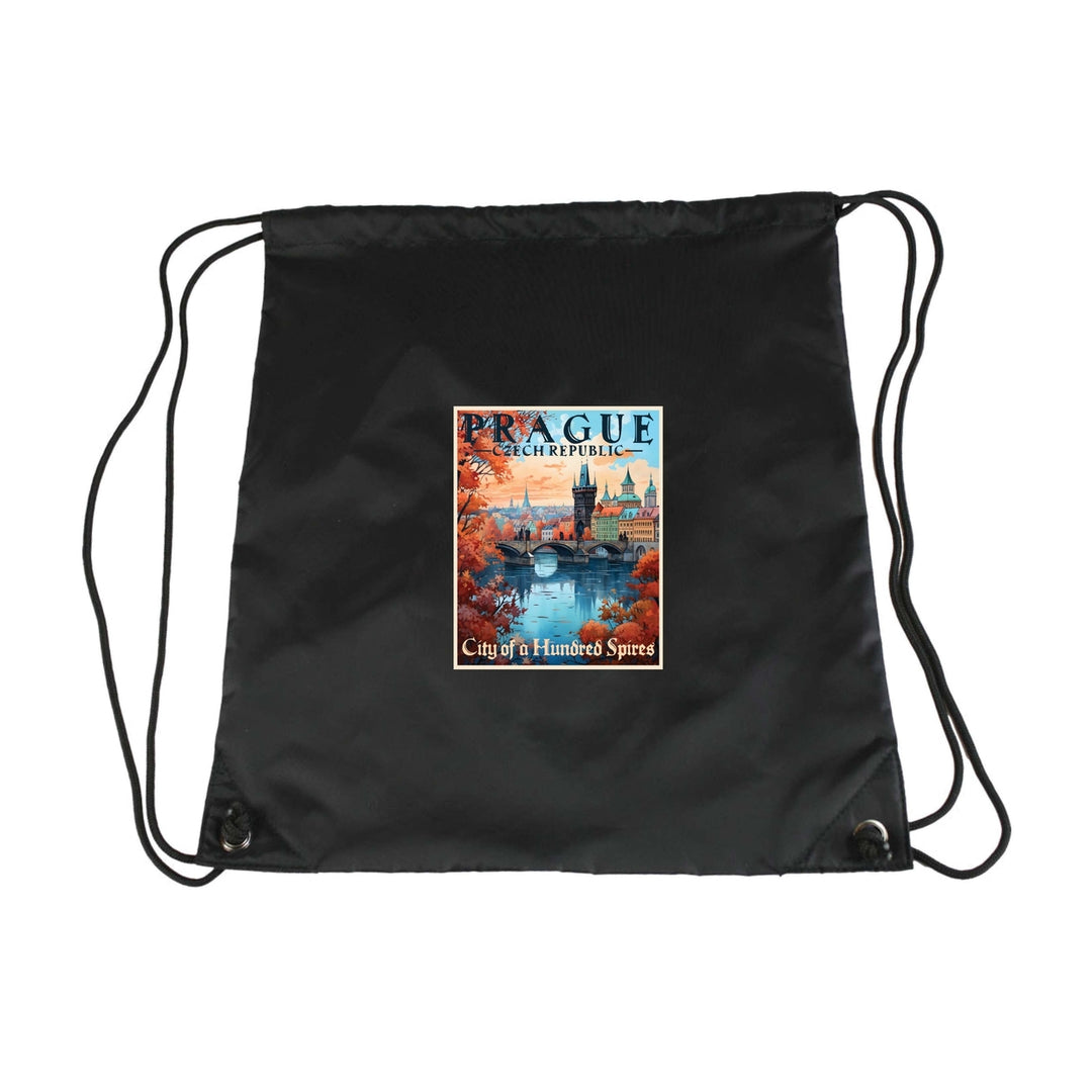 Prague Czech Republic Design A Souvenir Cinch Bag with Drawstring Backpack Image 6