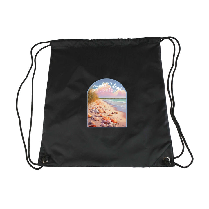 Sanibel Island Florida Design B Souvenir Cinch Bag with Drawstring Backpack Image 1