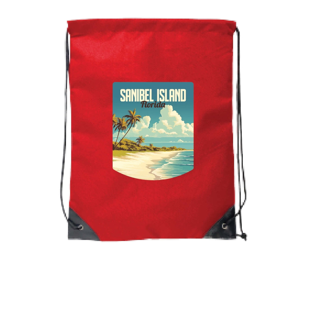 Sanibel Island Design A Souvenir Cinch Bag with Drawstring Backpack Image 1