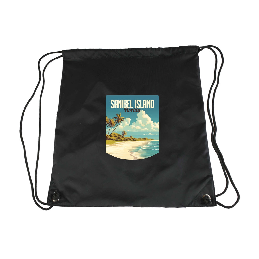 Sanibel Island Design A Souvenir Cinch Bag with Drawstring Backpack Image 3