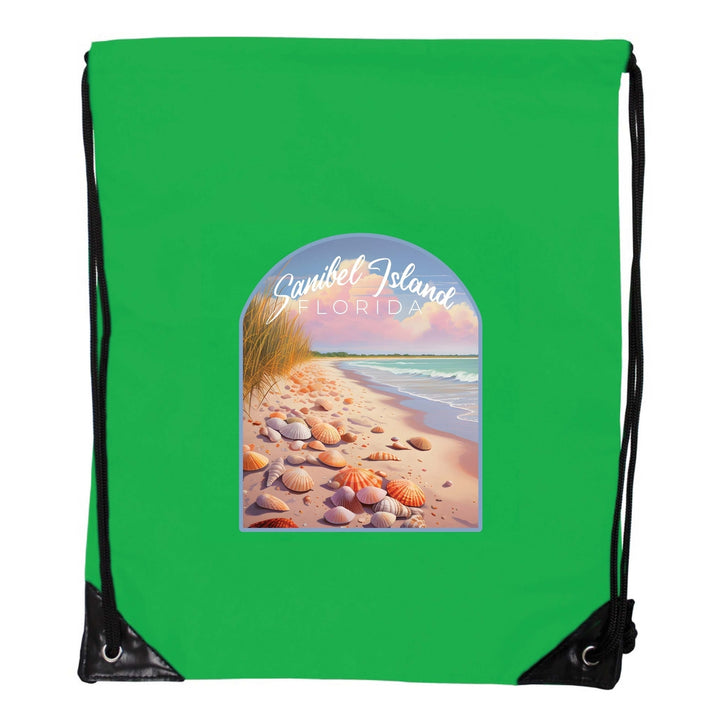 Sanibel Island Florida Design B Souvenir Cinch Bag with Drawstring Backpack Image 4