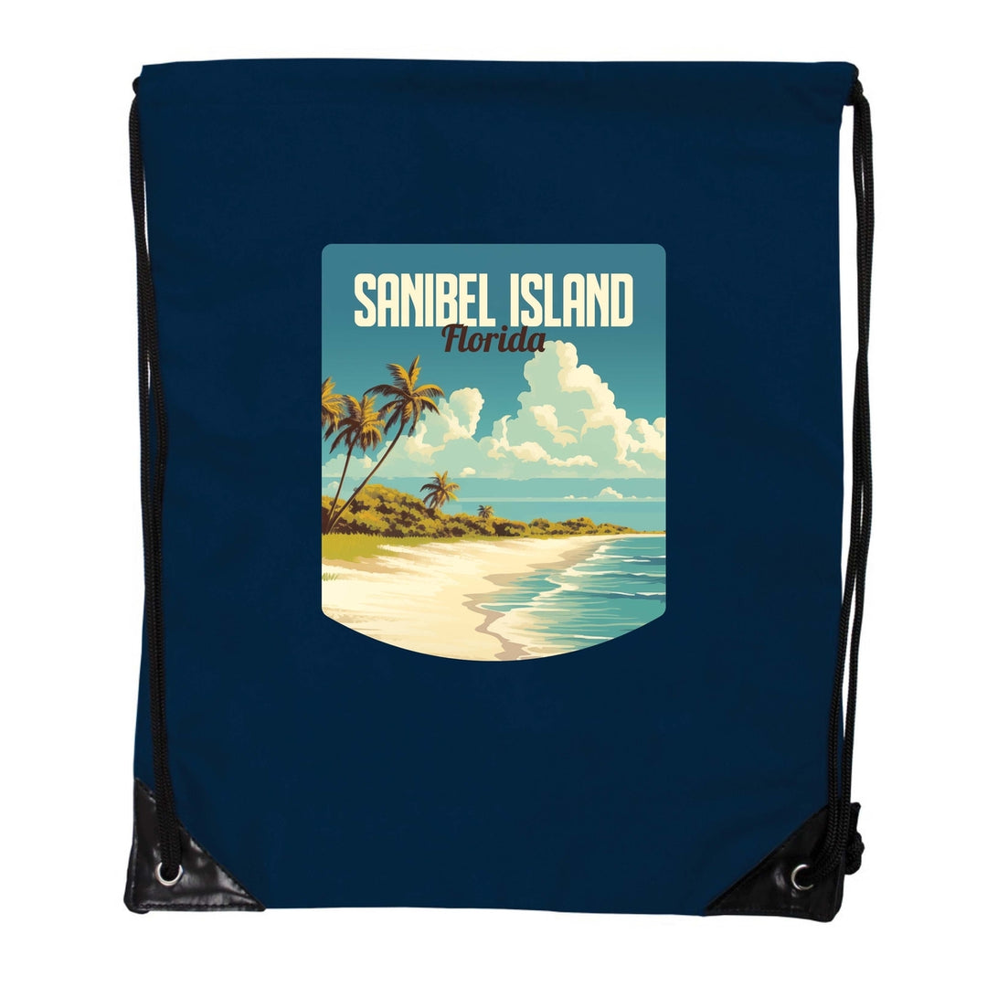 Sanibel Island Design A Souvenir Cinch Bag with Drawstring Backpack Image 4