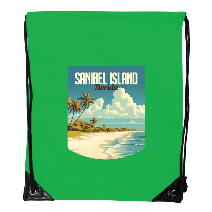 Sanibel Island Design A Souvenir Cinch Bag with Drawstring Backpack Image 6