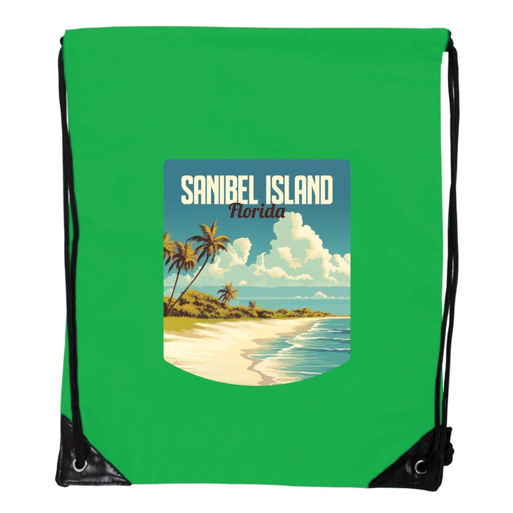 Sanibel Island Design A Souvenir Cinch Bag with Drawstring Backpack Image 1