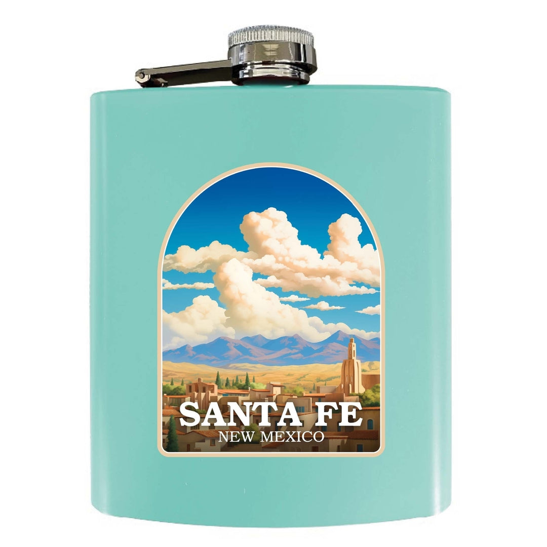 Santa Fe Mexico Design A Souvenir 7 oz Steel Flask Matte Finish Image 1