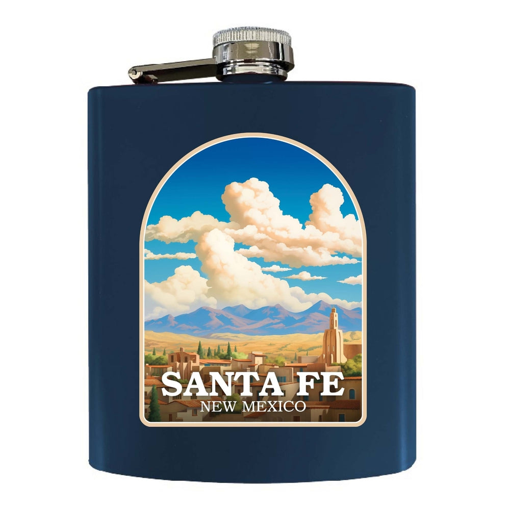 Santa Fe  Mexico Design A Souvenir 7 oz Steel Flask Matte Finish Image 2