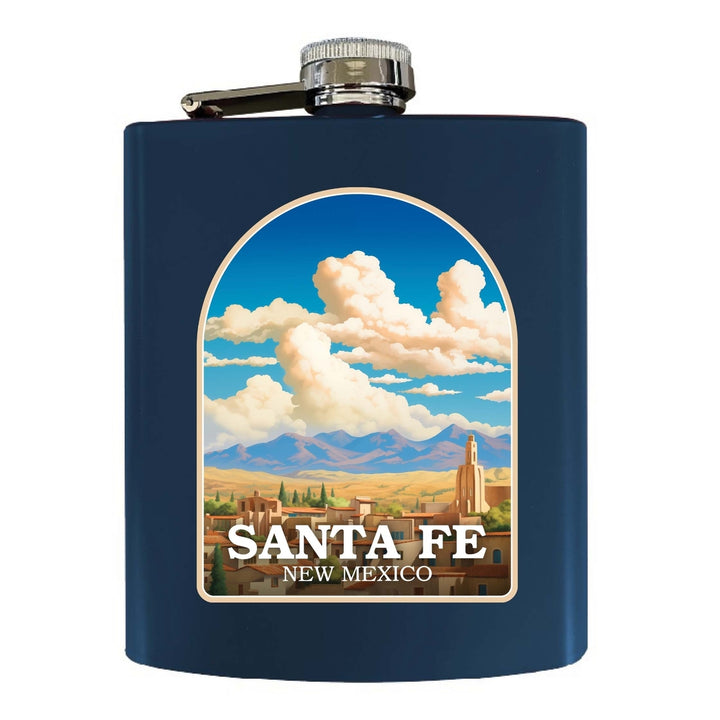 Santa Fe Mexico Design A Souvenir 7 oz Steel Flask Matte Finish Image 2