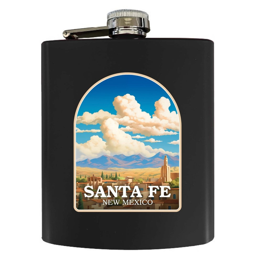 Santa Fe Mexico Design A Souvenir 7 oz Steel Flask Matte Finish Image 3