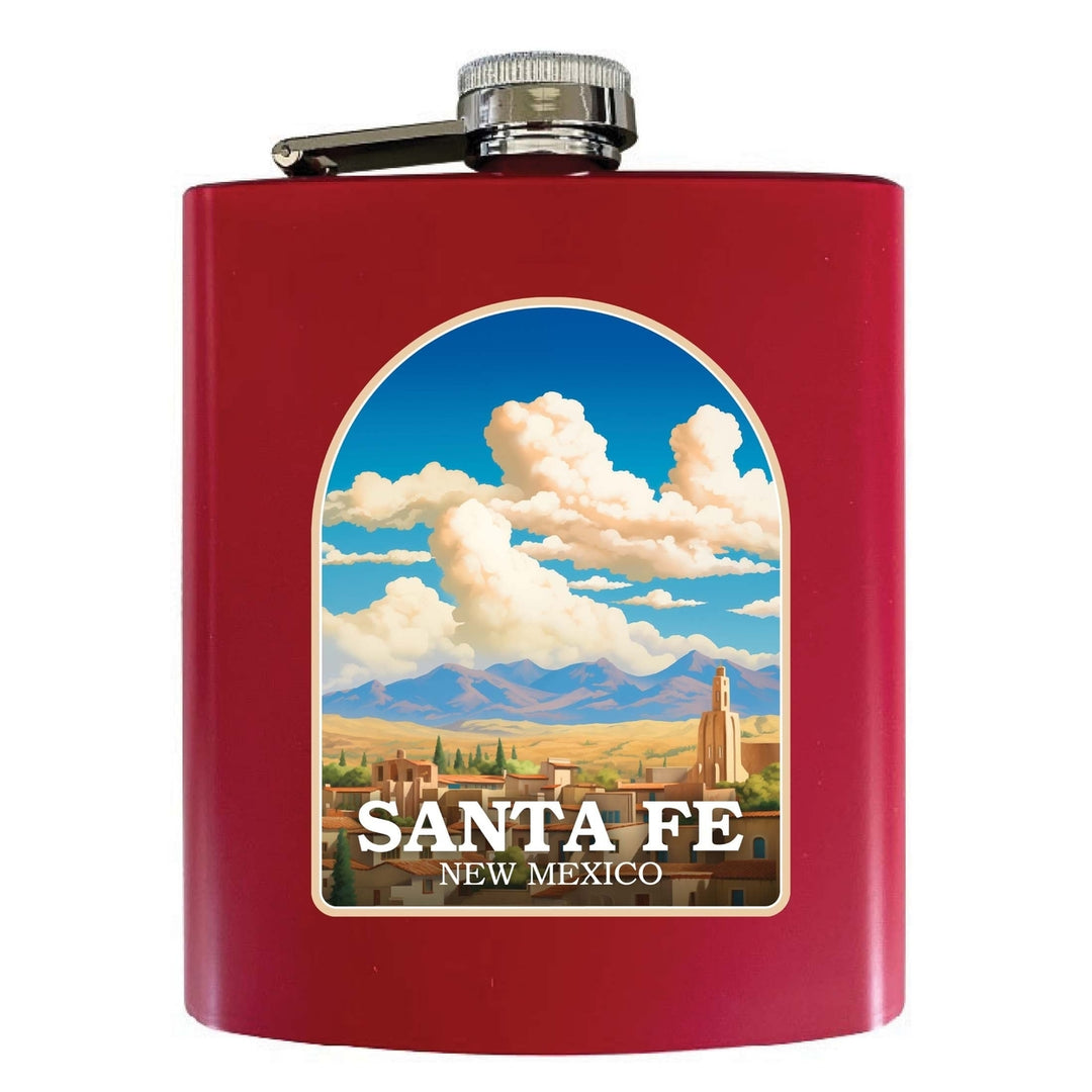 Santa Fe Mexico Design A Souvenir 7 oz Steel Flask Matte Finish Image 4