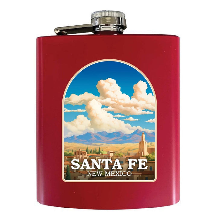 Santa Fe Mexico Design A Souvenir 7 oz Steel Flask Matte Finish Image 1