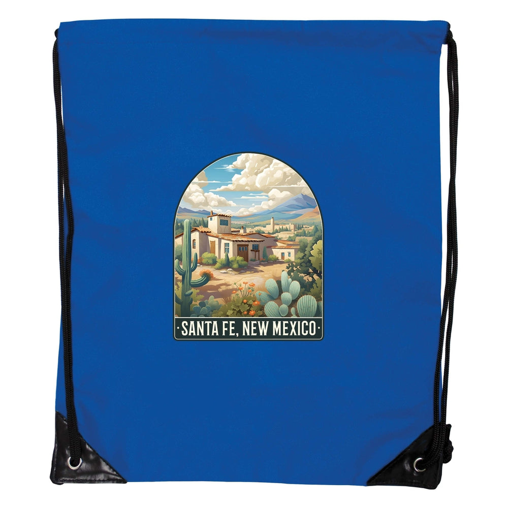 Santa Fe Mexico Design C Souvenir Cinch Bag with Drawstring Backpack Image 2