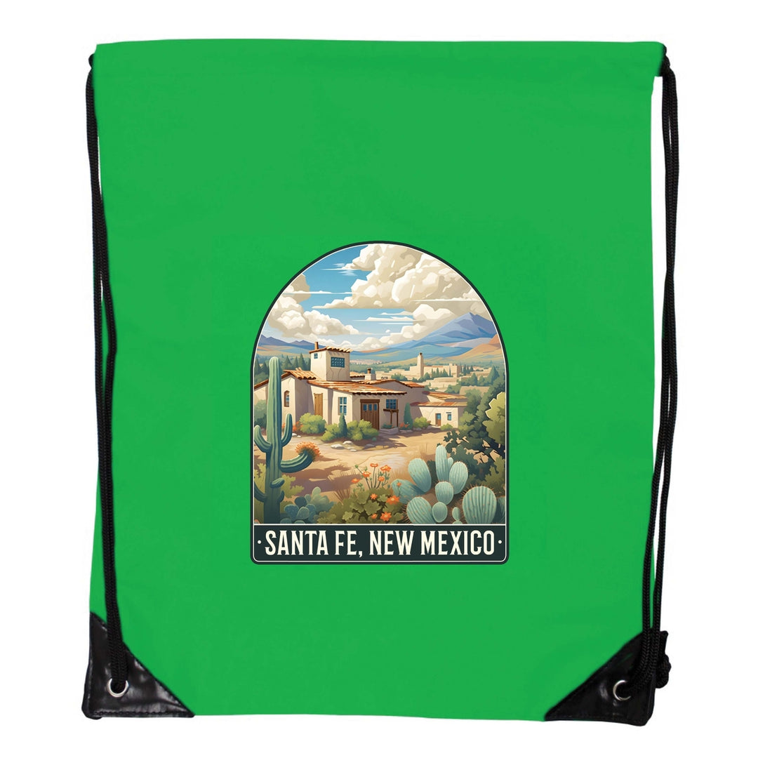 Santa Fe  Mexico Design C Souvenir Cinch Bag with Drawstring Backpack Image 3
