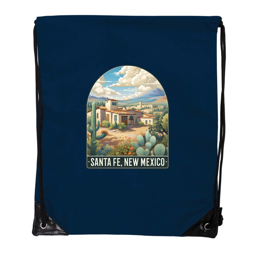 Santa Fe Mexico Design C Souvenir Cinch Bag with Drawstring Backpack Image 4