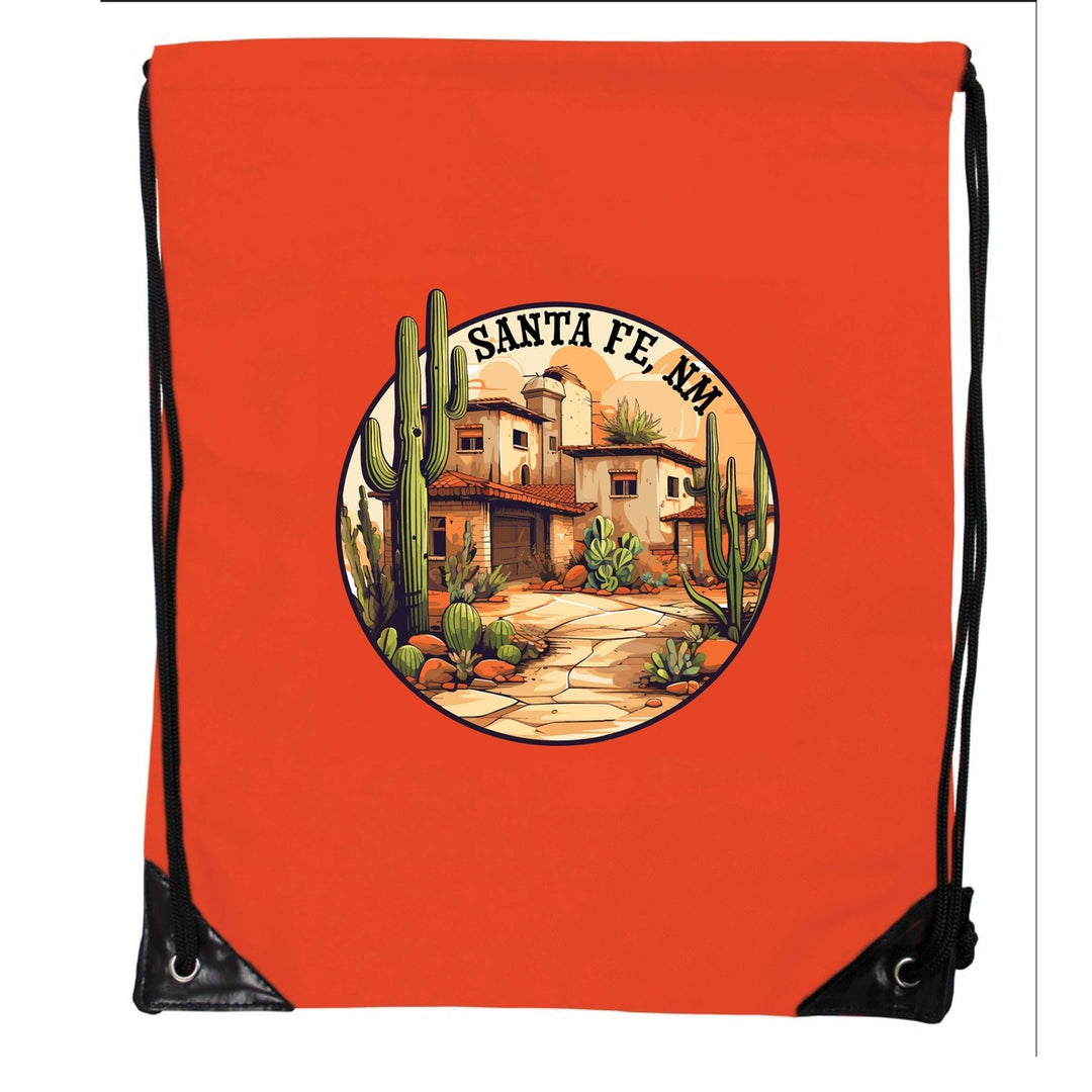 Santa Fe Mexico Design D Souvenir Cinch Bag with Drawstring Backpack Image 2