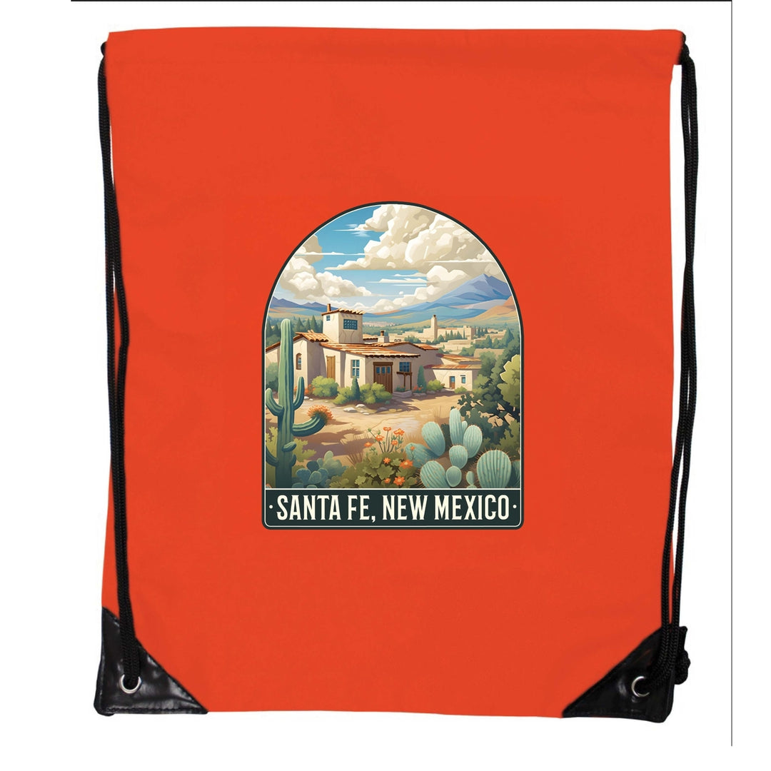 Santa Fe Mexico Design C Souvenir Cinch Bag with Drawstring Backpack Image 4