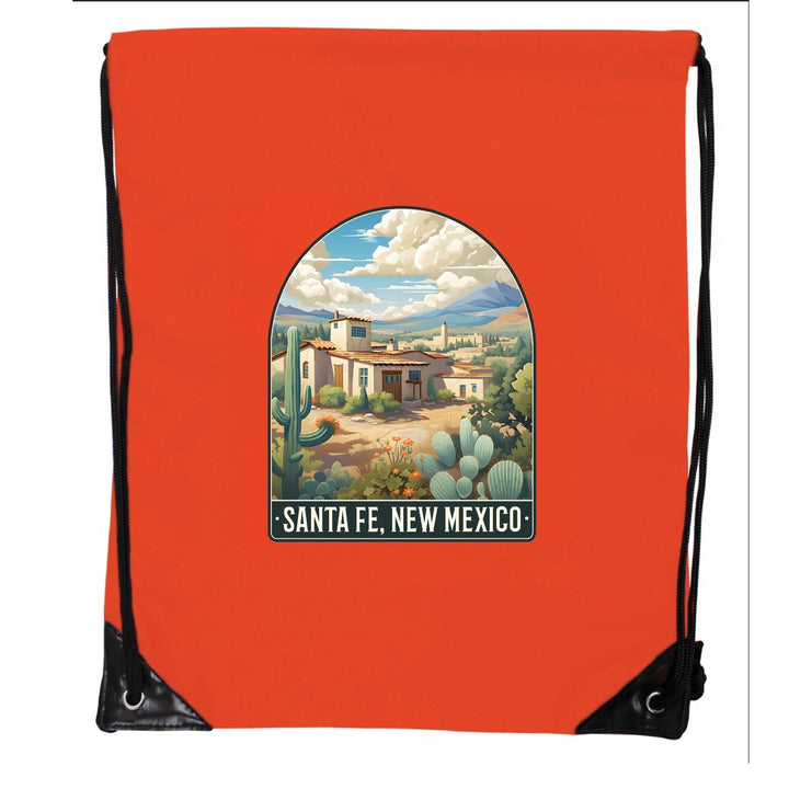 Santa Fe Mexico Design C Souvenir Cinch Bag with Drawstring Backpack Image 4