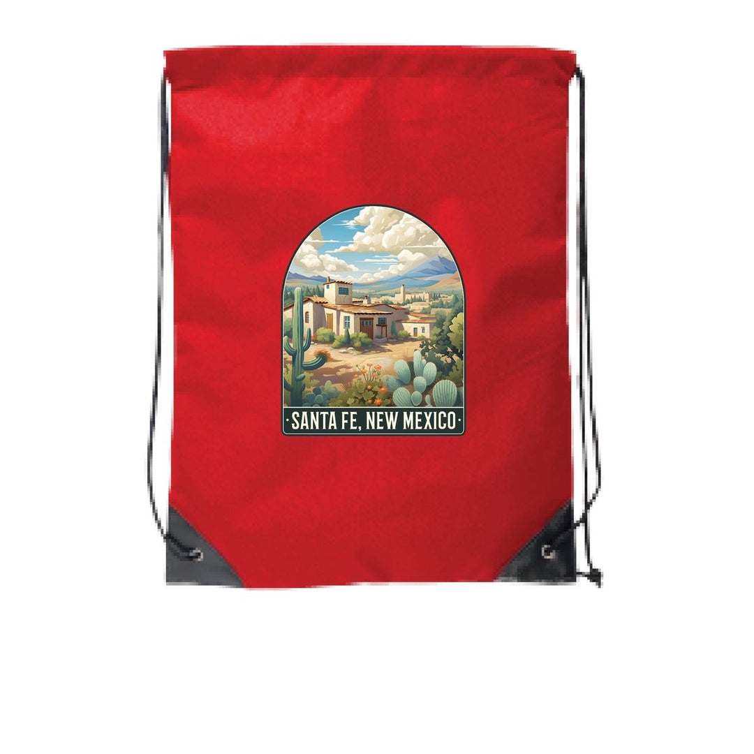 Santa Fe  Mexico Design C Souvenir Cinch Bag with Drawstring Backpack Image 6