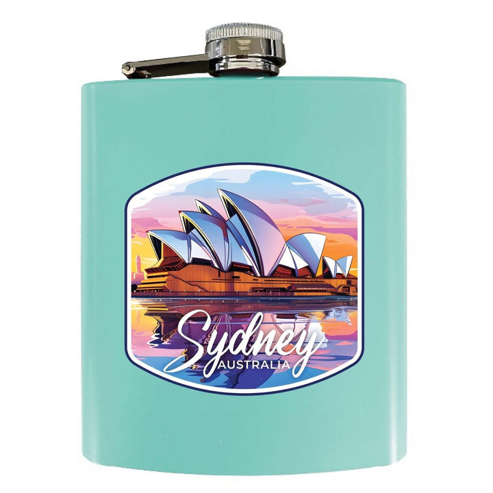 Sydney Australia Design A Souvenir 7 oz Steel Flask Matte Finish Image 1