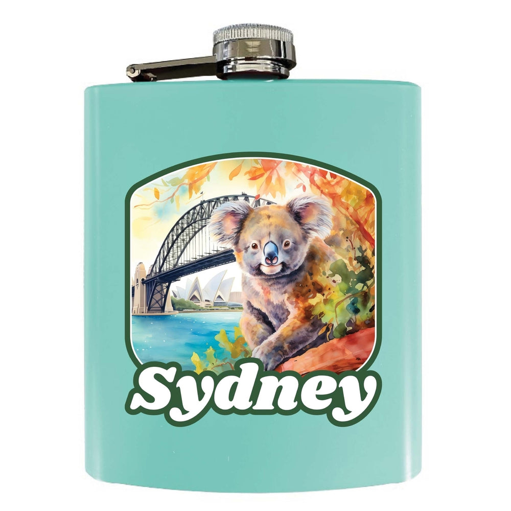 Sydney Australia Design C Souvenir 7 oz Steel Flask Matte Finish Image 2