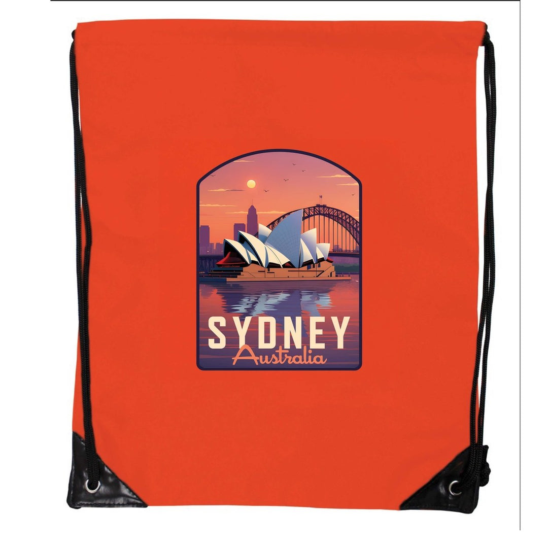 Sydney Australia Design B Souvenir Cinch Bag with Drawstring Backpack Image 4