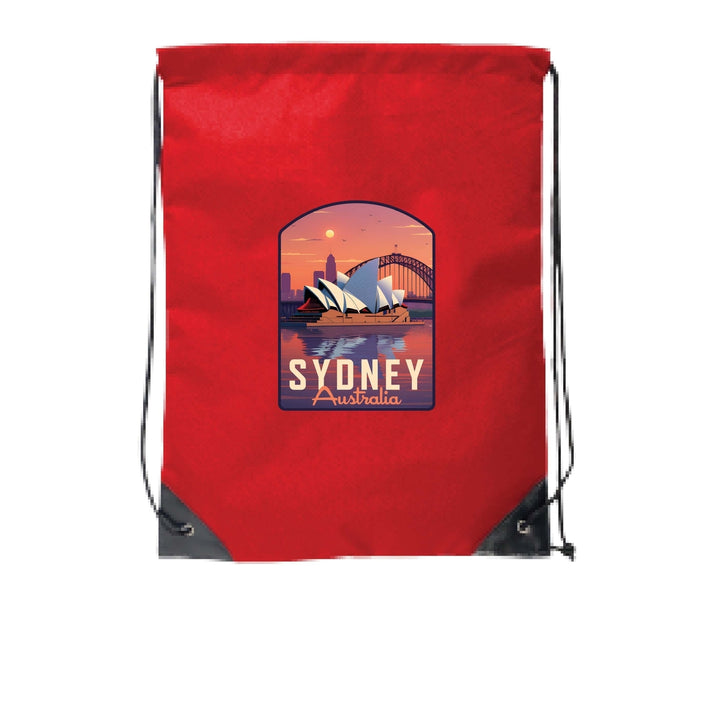 Sydney Australia Design B Souvenir Cinch Bag with Drawstring Backpack Image 4