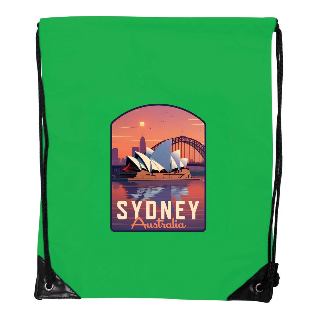 Sydney Australia Design B Souvenir Cinch Bag with Drawstring Backpack Image 6