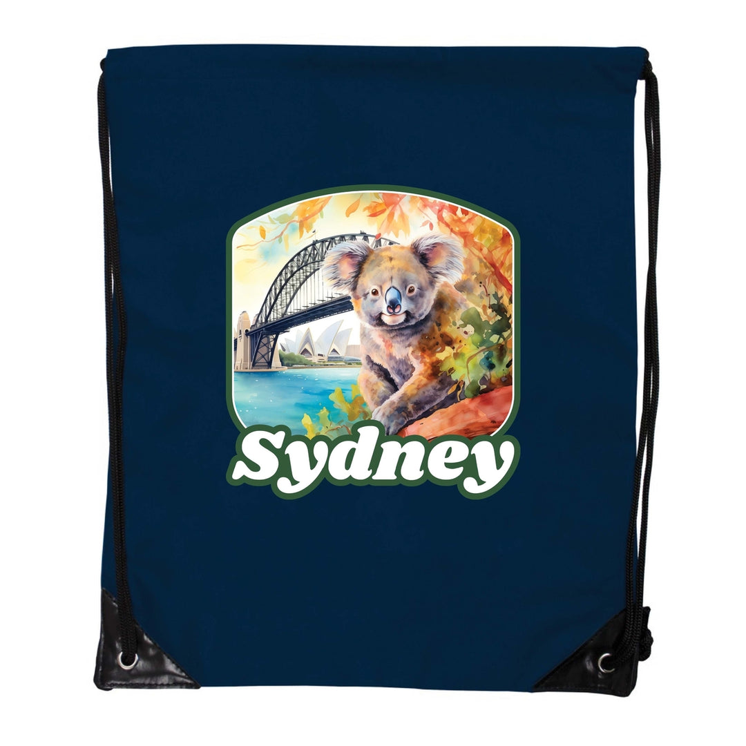 Sydney Australia Design C Souvenir Cinch Bag with Drawstring Backpack Image 4