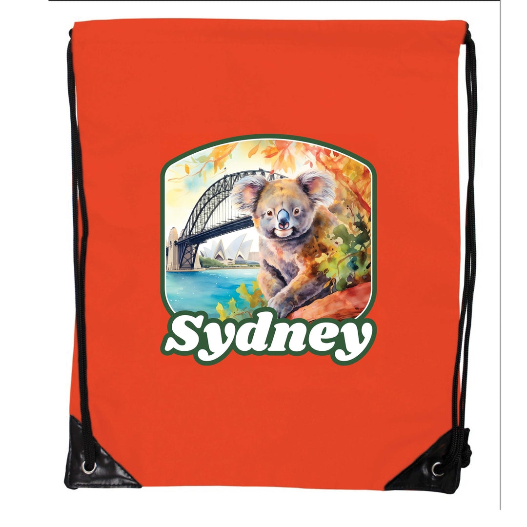 Sydney Australia Design C Souvenir Cinch Bag with Drawstring Backpack Image 4