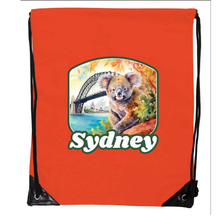 Sydney Australia Design C Souvenir Cinch Bag with Drawstring Backpack Image 4