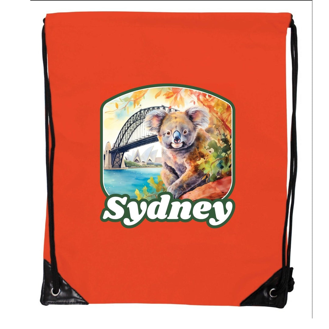 Sydney Australia Design C Souvenir Cinch Bag with Drawstring Backpack Image 1